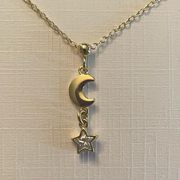 NIB: Argento Vivo Sterling Silver Moon & Star Necklace - Picture 3 of 5